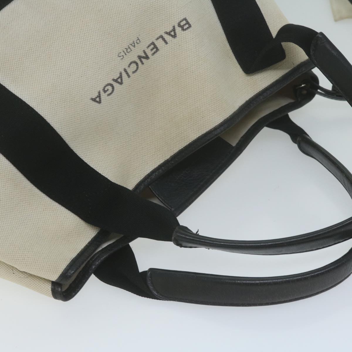 Balenciaga Tote Bag Canvas White Black 339933 — Premium Leather Tote