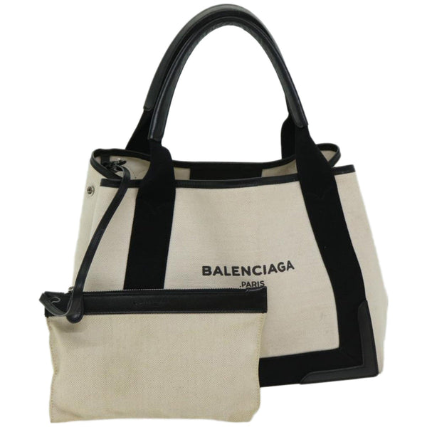 Balenciaga Hand Bag Canvas White Black | Designer Luxury Handbag