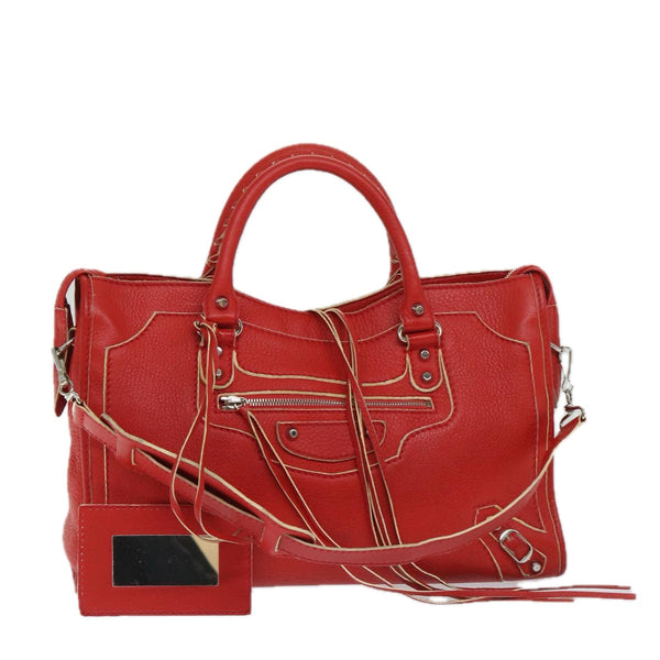 Balenciaga City Hand Bag Leather 2way Red 115748 | Designer Luxury Handbag