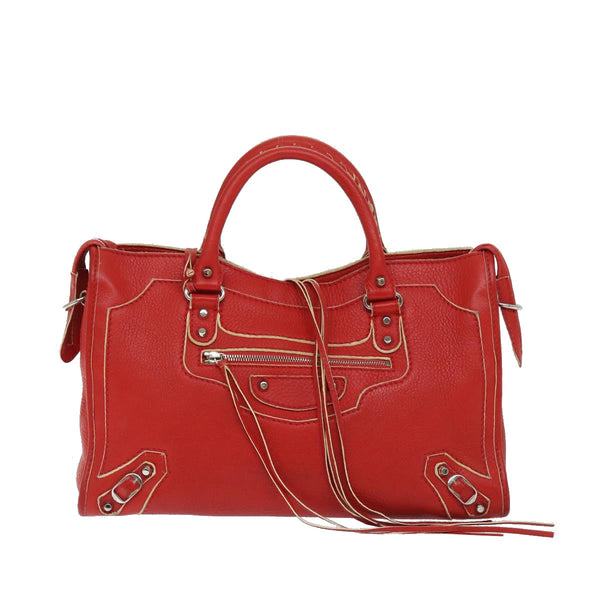 Balenciaga City Hand Bag Leather 2way Red 115748 | Designer Luxury Handbag