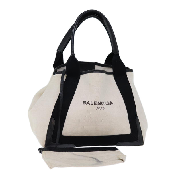 Balenciaga Cabas S Hand Bag Canvas White Black | Luxury Canvas Tote Bag