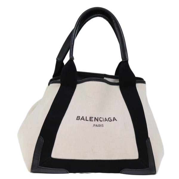 Balenciaga Cabas S Hand Bag Canvas White Black | Luxury Canvas Tote Bag