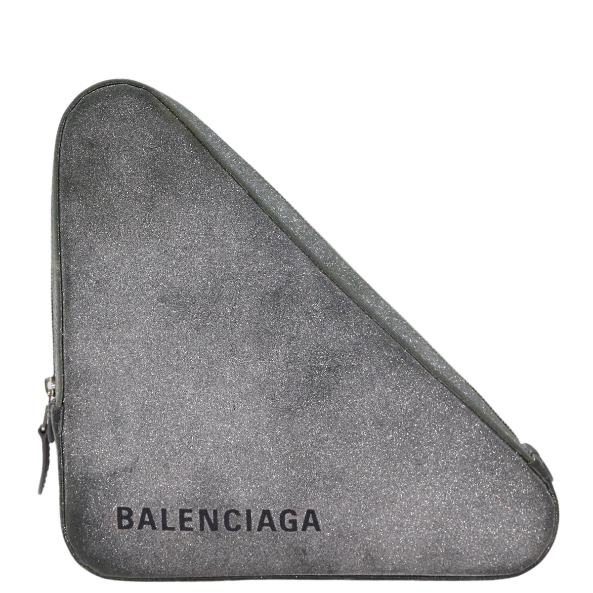 Balenciaga Triangle Duffle Clutch Bag Leather Gray 476976 — Designer Clutch Bag