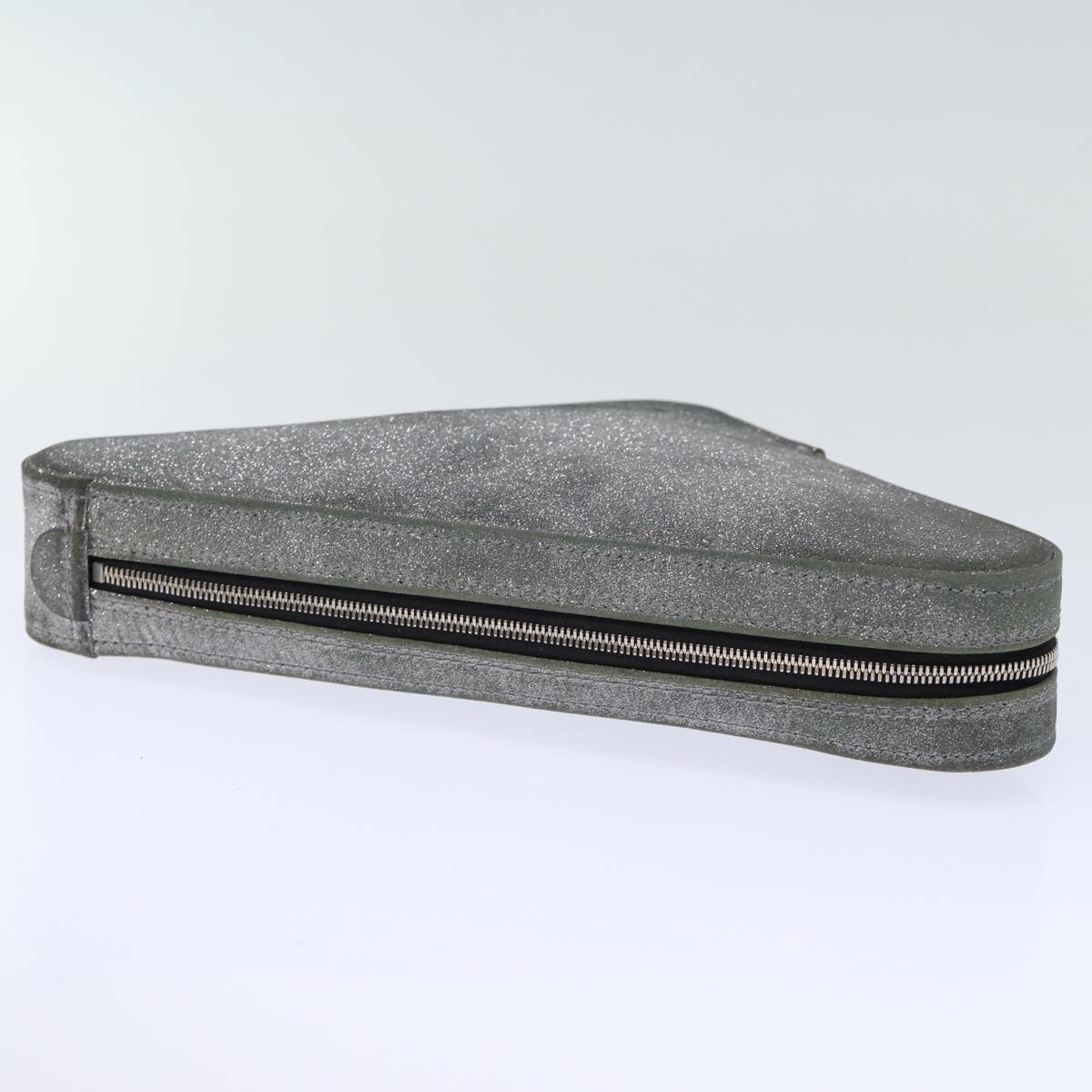 Balenciaga Triangle Duffle Clutch Bag Leather Gray 476976 — Designer Clutch Bag