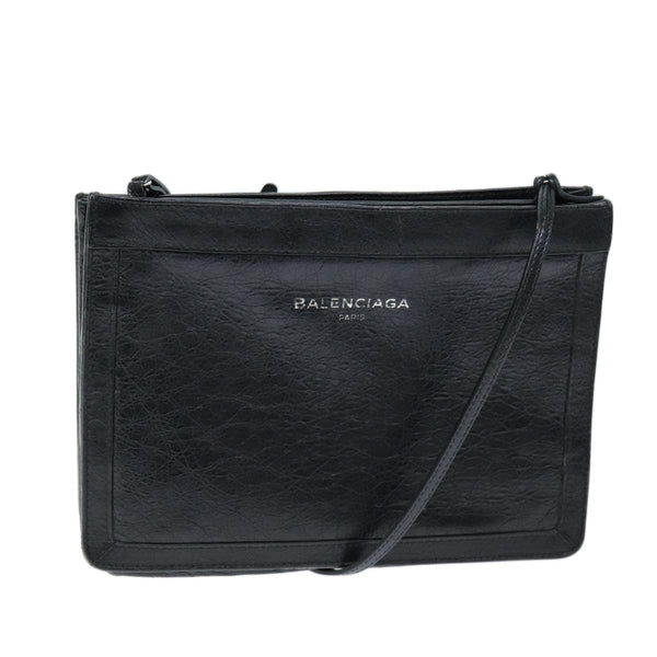 Balenciaga Navy Pochette Shoulder Bag Leather Black 339937 — Designer Shoulder Bag