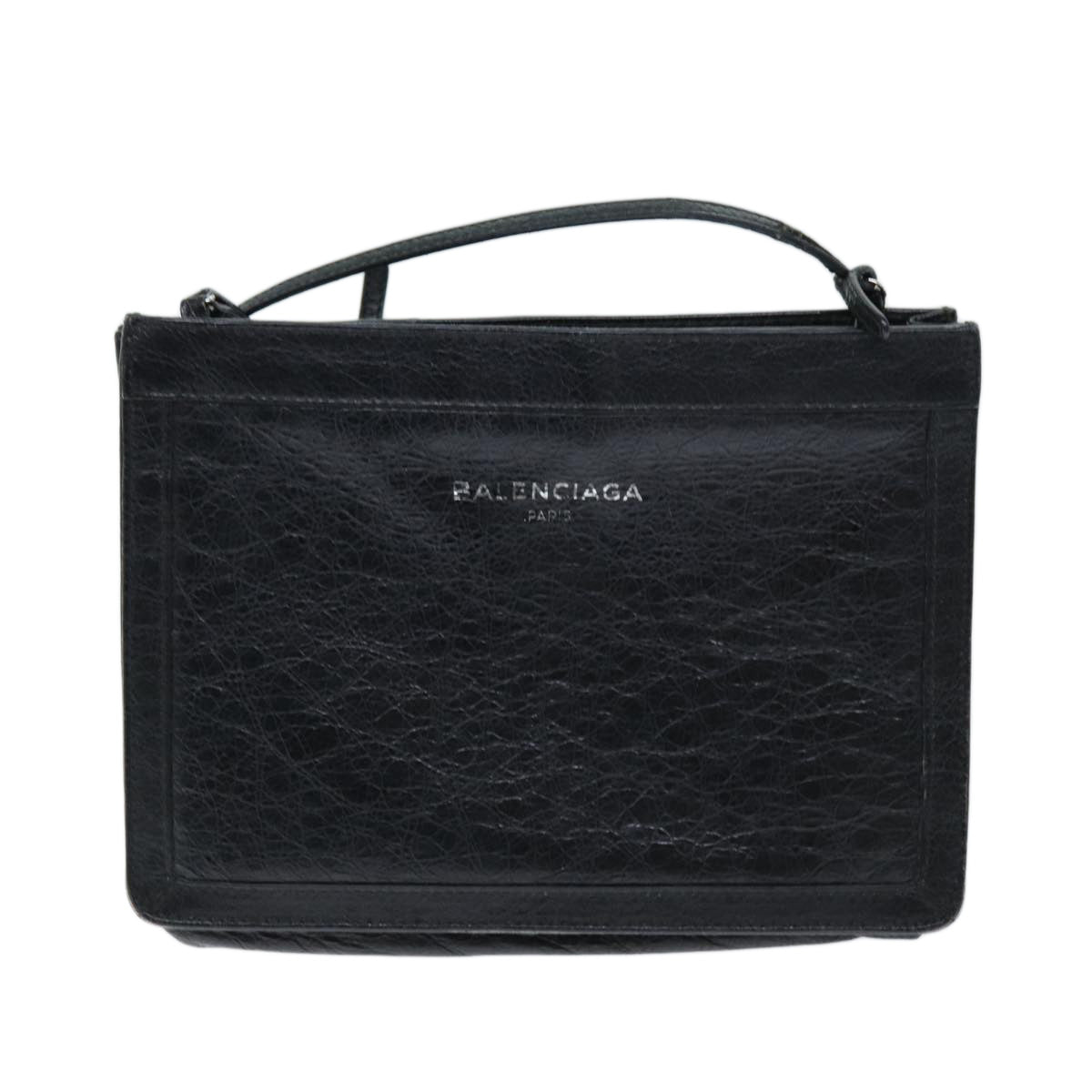 Balenciaga Navy Pochette Shoulder Bag Leather Black 339937 — Designer Shoulder Bag