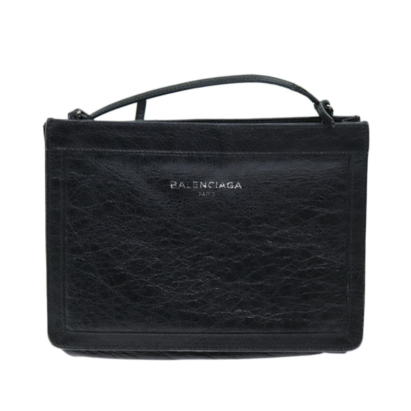 Balenciaga Navy Pochette Shoulder Bag Leather Black 339937 — Designer Shoulder Bag
