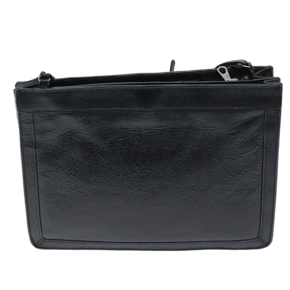Balenciaga Navy Pochette Shoulder Bag Leather Black 339937 — Designer Shoulder Bag
