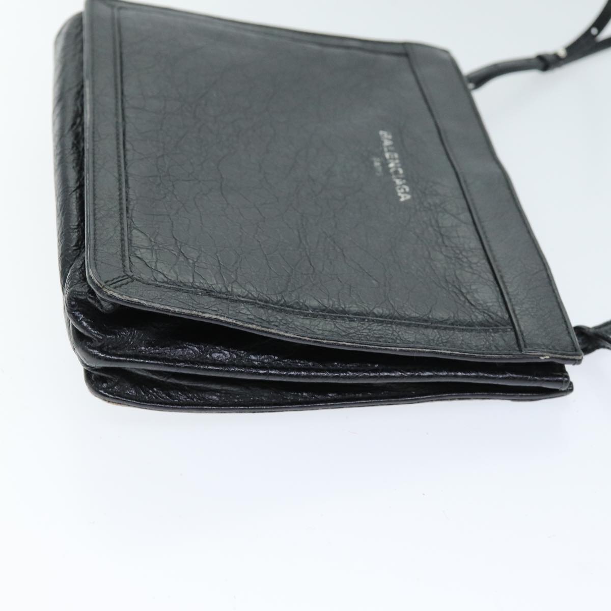 Balenciaga Navy Pochette Shoulder Bag Leather Black 339937 — Designer Shoulder Bag