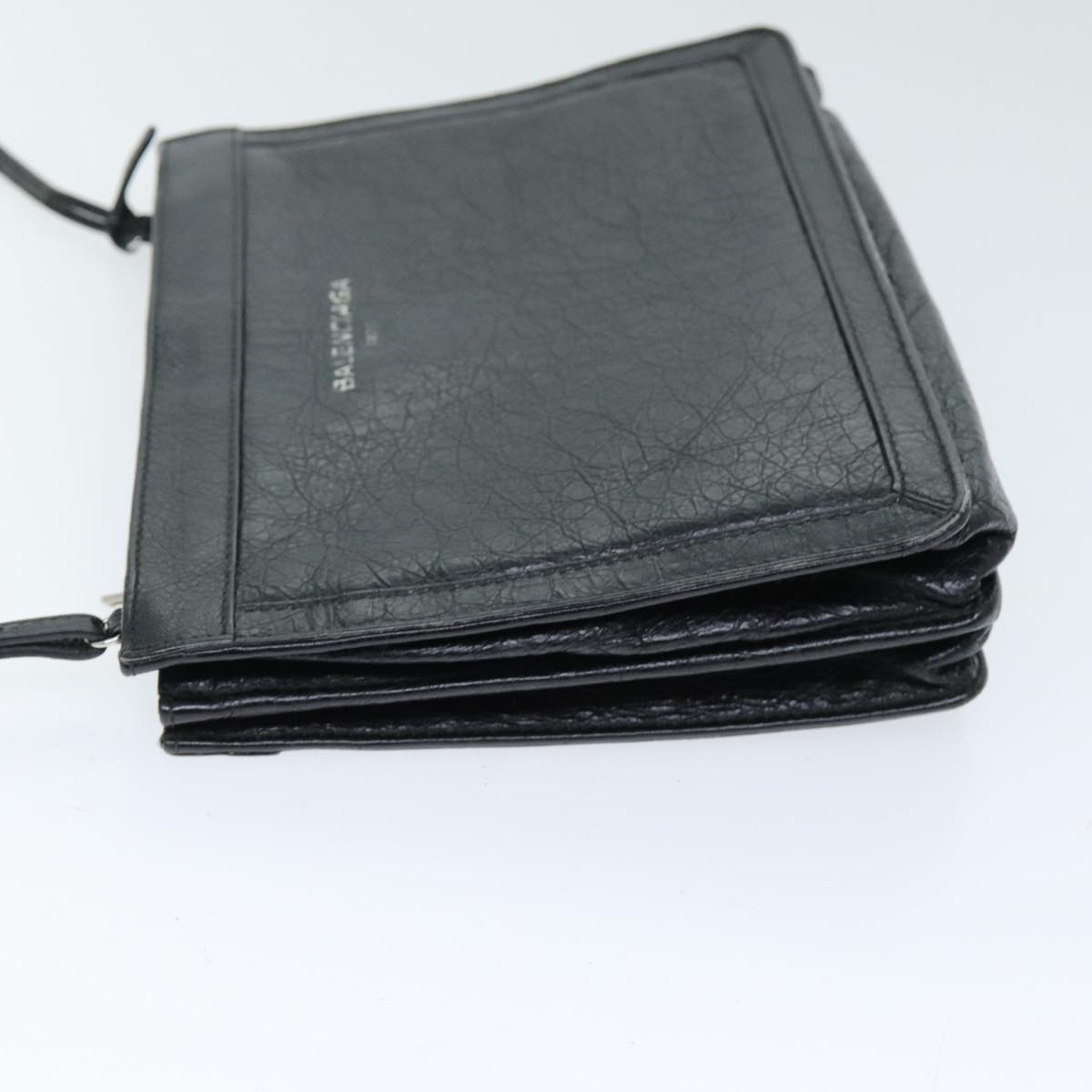 Balenciaga Navy Pochette Shoulder Bag Leather Black 339937 — Designer Shoulder Bag