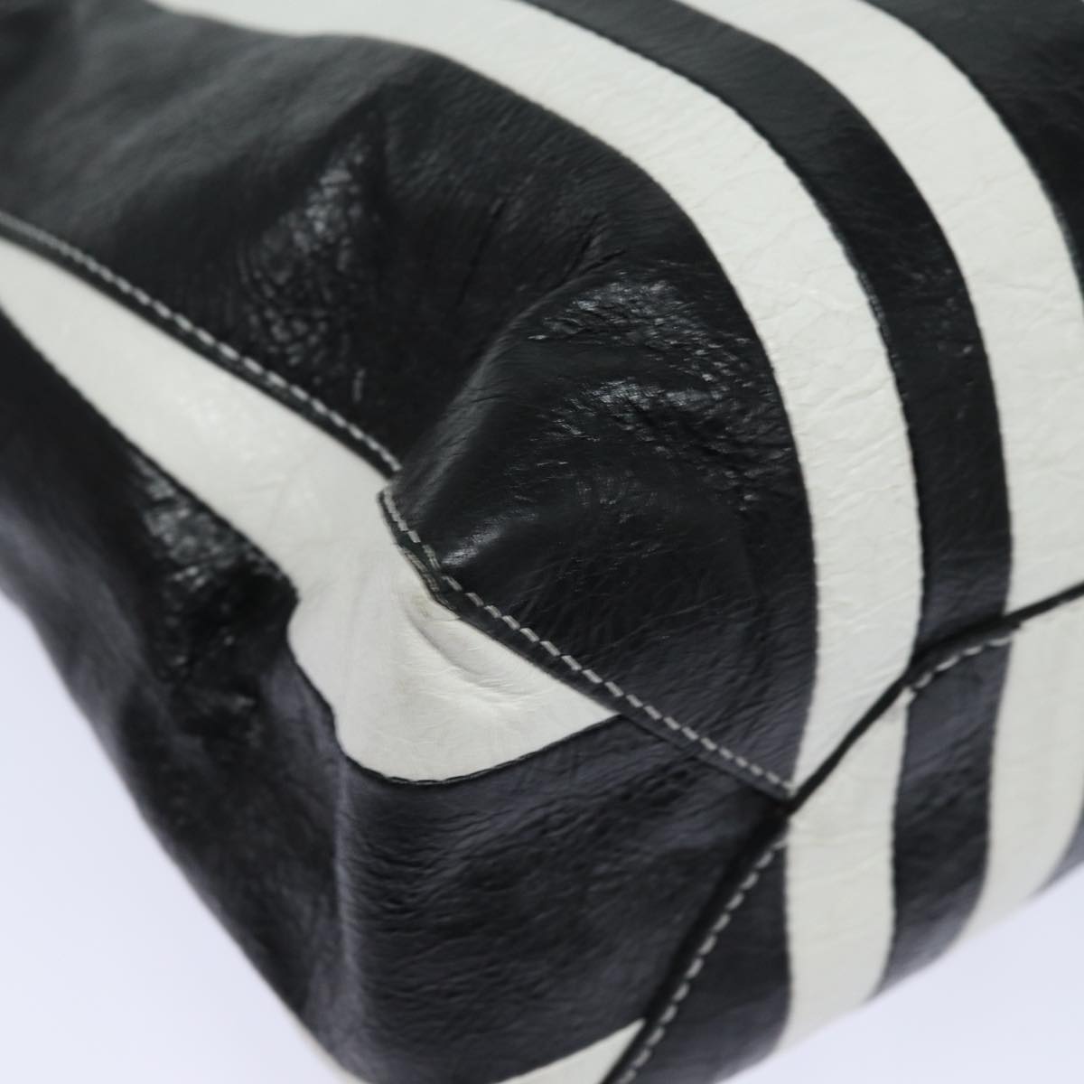 Balenciaga Clutch Bag Leather Black White — Designer Clutch Bag