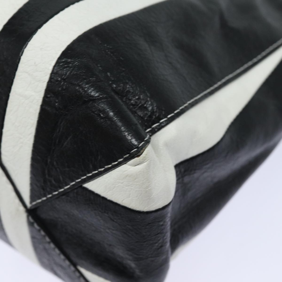 Balenciaga Clutch Bag Leather Black White — Designer Clutch Bag