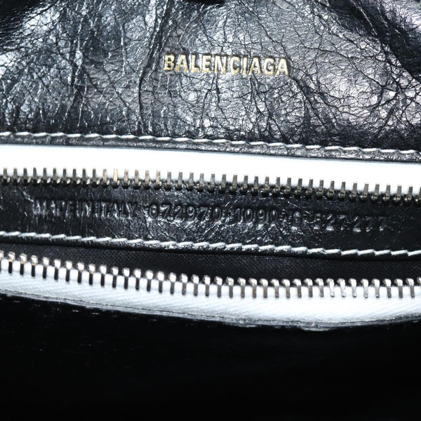 Balenciaga Clutch Bag Leather Black White — Designer Clutch Bag