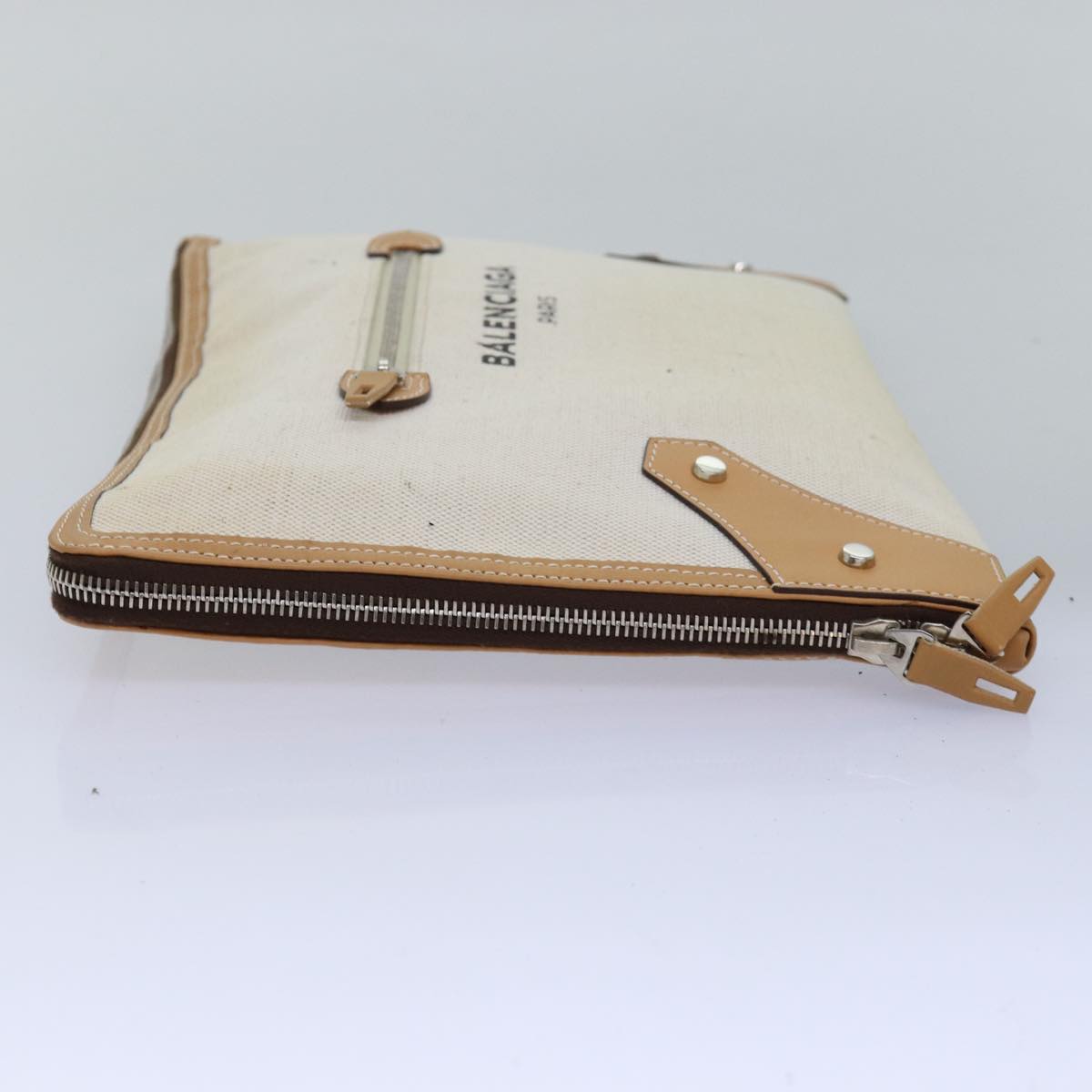 Balenciaga Clutch Bag Canvas Beige 419994 — Designer Clutch Bag