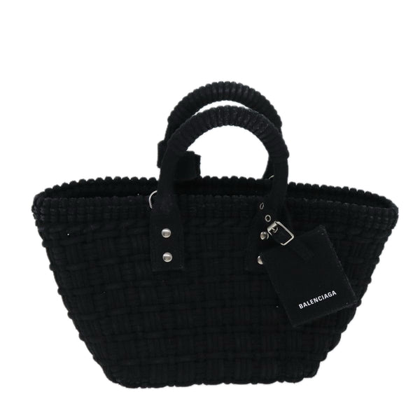 Balenciaga Bistro Hand Bag Canvas 2way Black 671342 | Woven Luxury Basket Bag