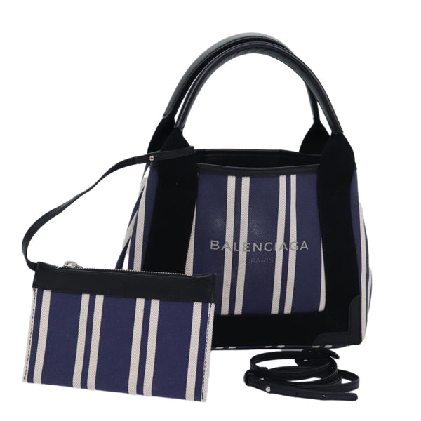 Balenciaga Navy Cabas XS Hand Bag Canvas 2way Navy 390346 | Luxury Canvas Tote Bag