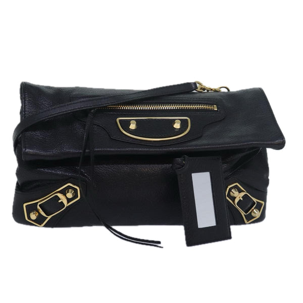 Balenciaga Classic Metallic Envelope Bag Leather Black 438791 | Designer Luxury Handbag