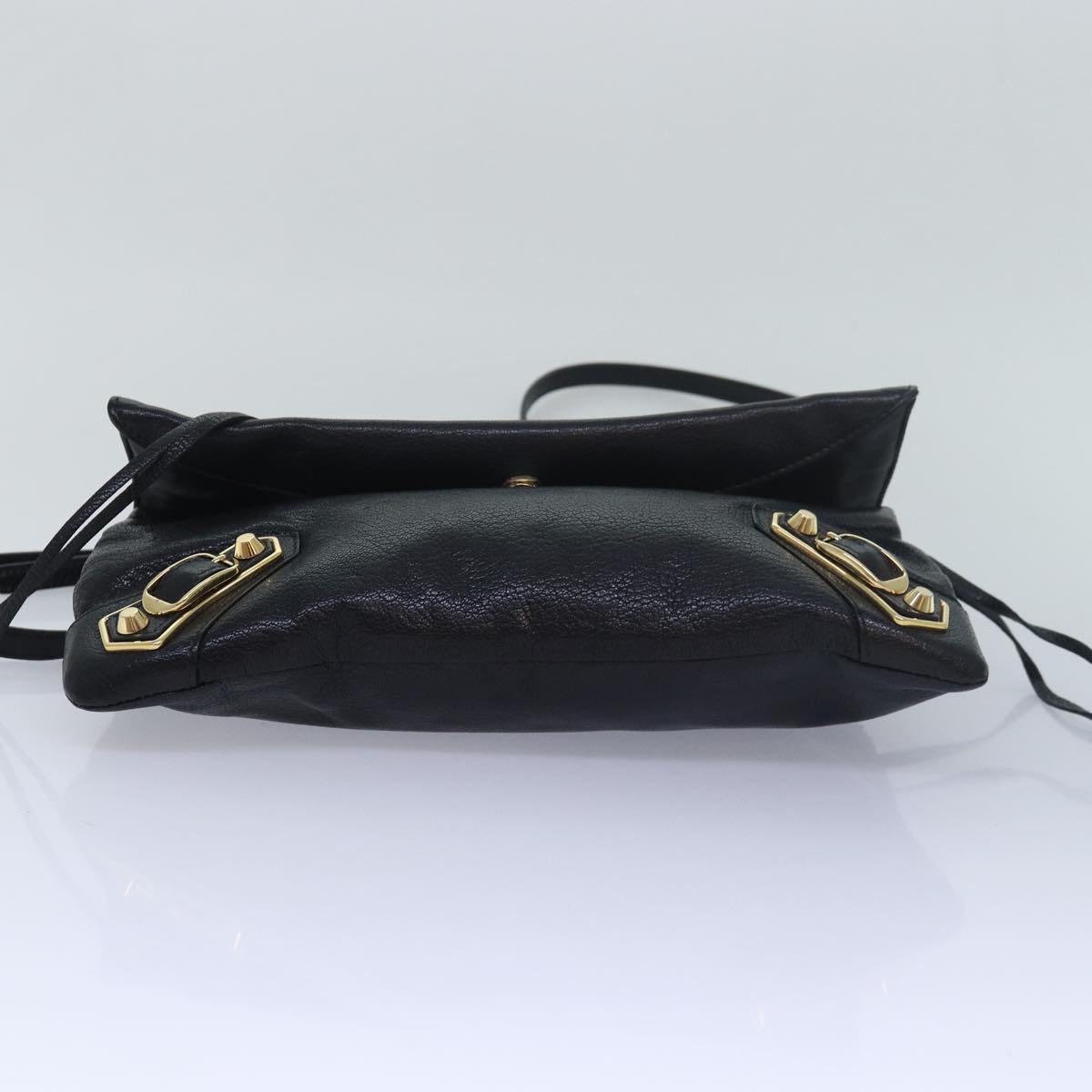 Balenciaga Classic Metallic Envelope Bag Leather Black 438791 | Designer Luxury Handbag