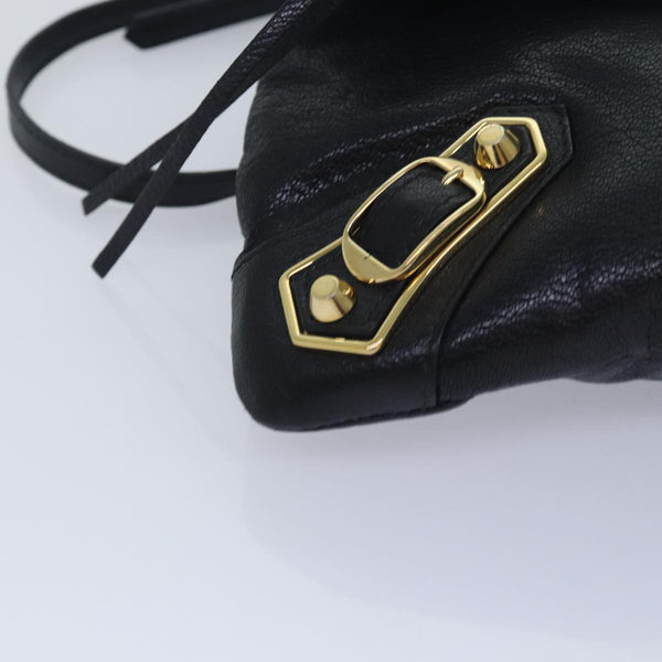 Balenciaga Classic Metallic Envelope Bag Leather Black 438791 | Designer Luxury Handbag