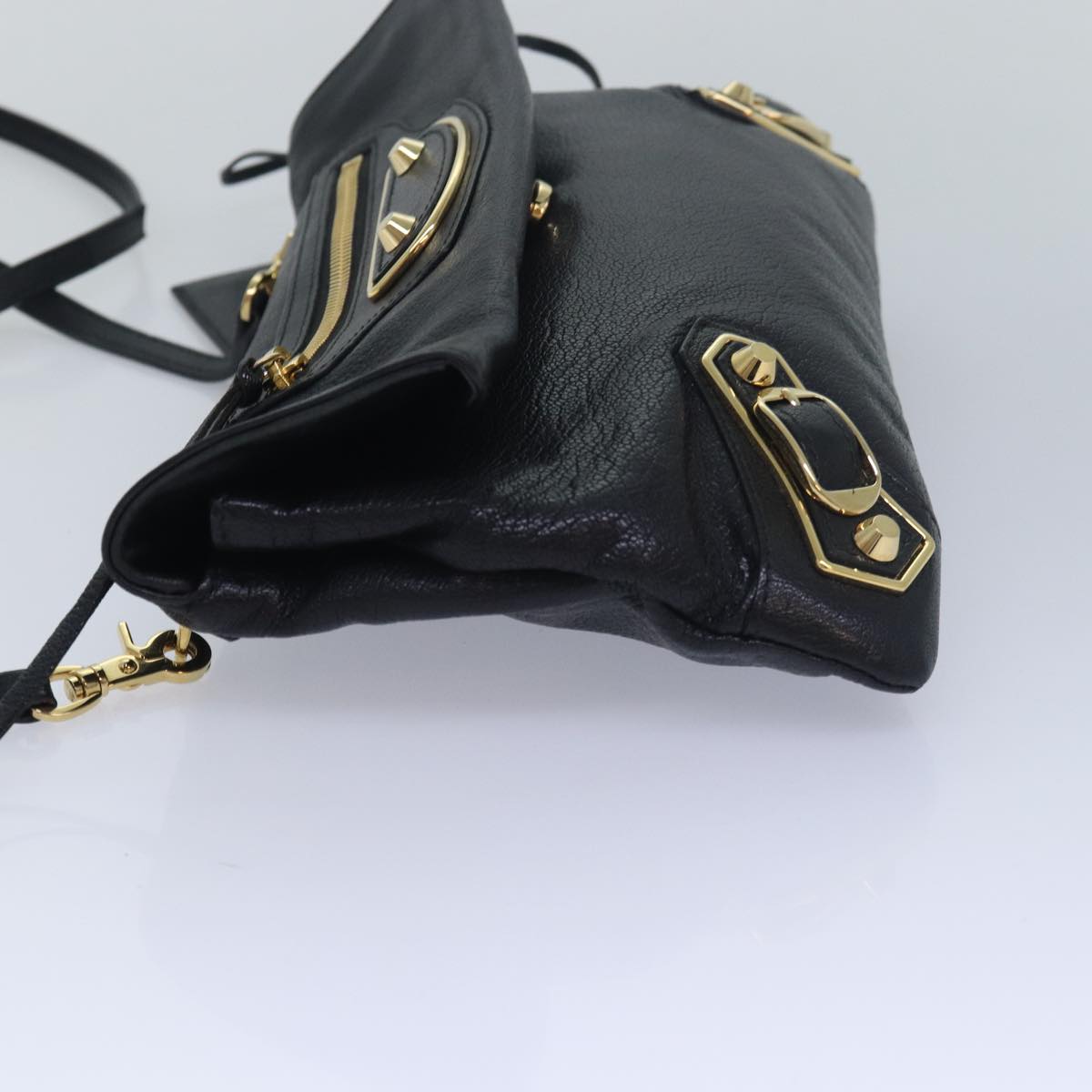 Balenciaga Classic Metallic Envelope Bag Leather Black 438791 | Designer Luxury Handbag