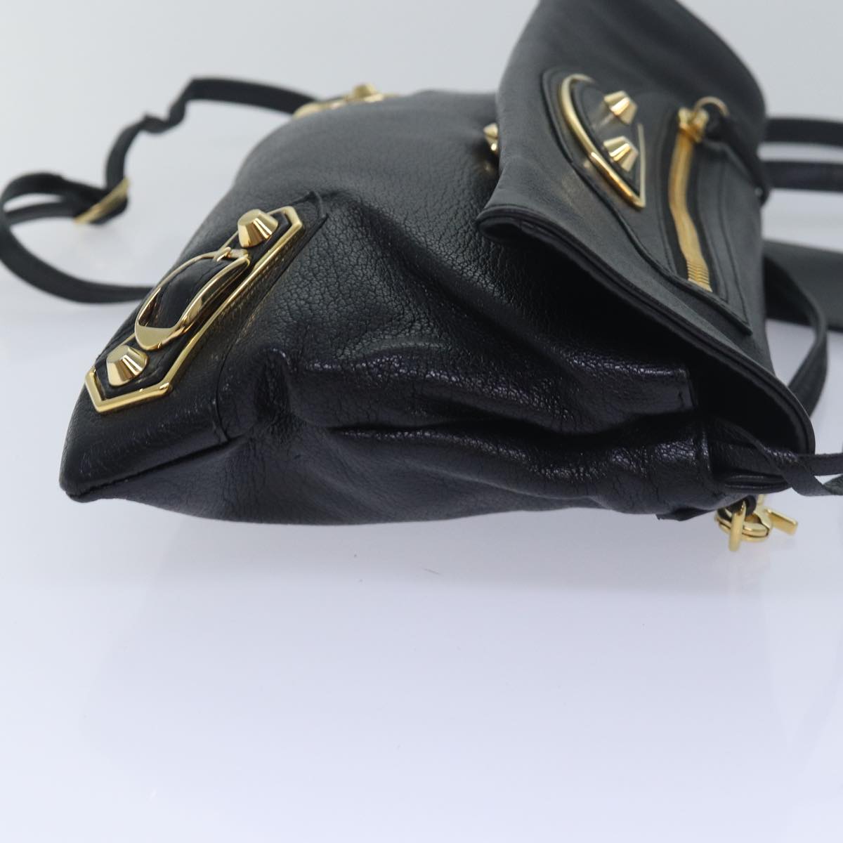 Balenciaga Classic Metallic Envelope Bag Leather Black 438791 | Designer Luxury Handbag