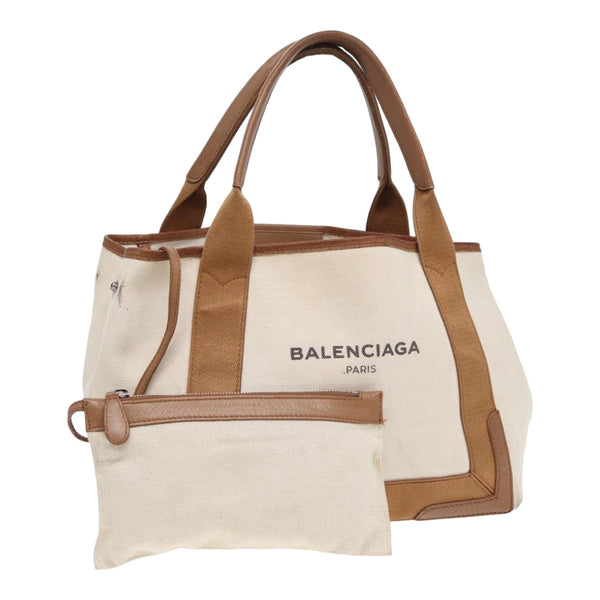 Balenciaga Navy kabas S Hand Bag Canvas Beige 339933 | Designer Luxury Handbag