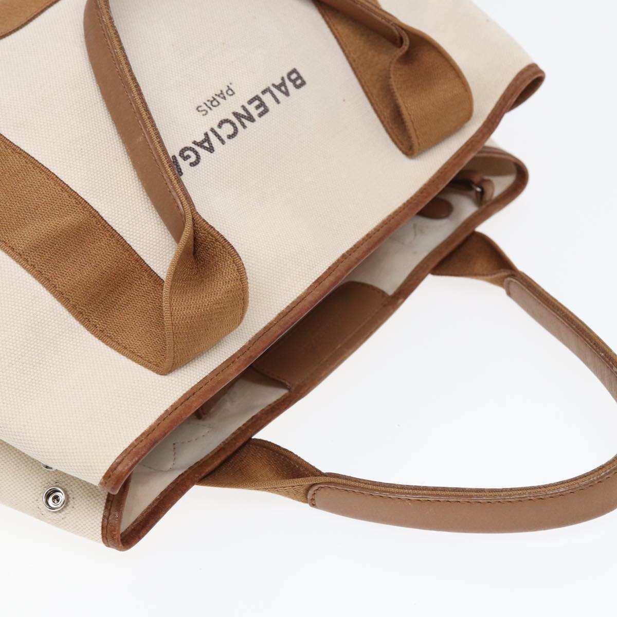 Balenciaga Navy kabas S Hand Bag Canvas Beige 339933 | Designer Luxury Handbag
