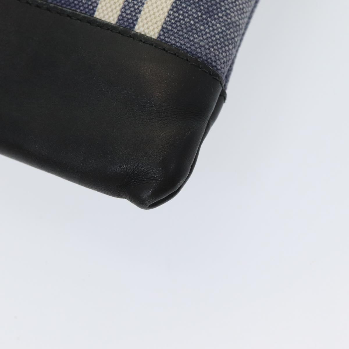 Balenciaga Clutch Bag Canvas Leather Blue Black Silver 420407 — Designer Clutch Bag