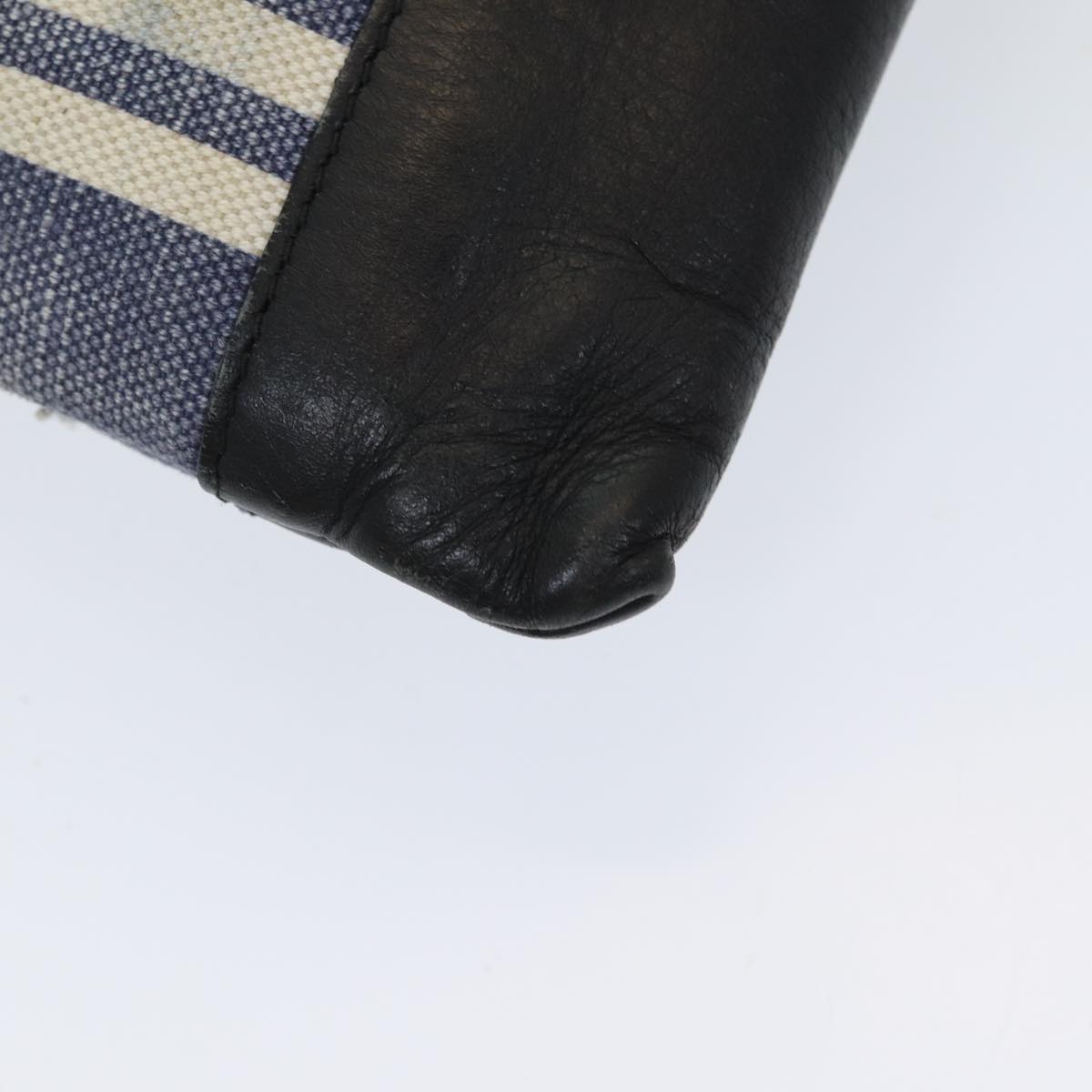 Balenciaga Clutch Bag Canvas Leather Blue Black Silver 420407 — Designer Clutch Bag