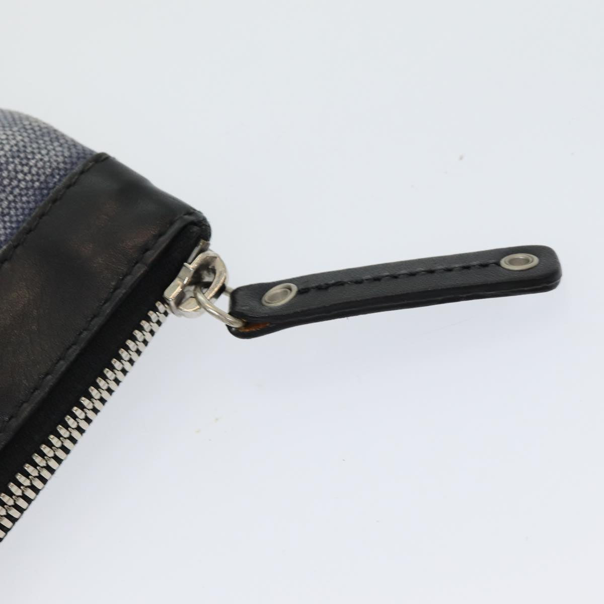 Balenciaga Clutch Bag Canvas Leather Blue Black Silver 420407 — Designer Clutch Bag