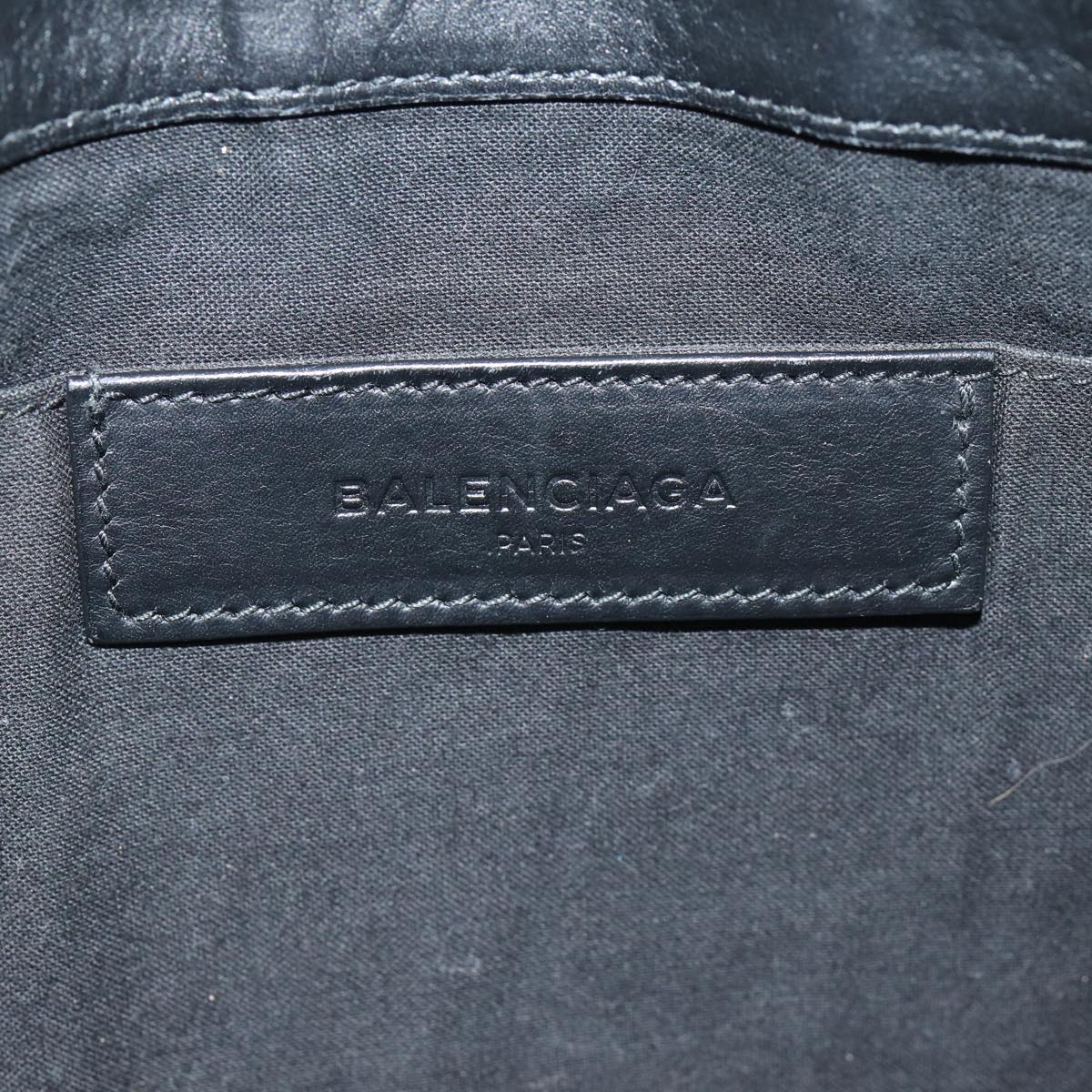 Balenciaga Clutch Bag Canvas Leather Blue Black Silver 420407 — Designer Clutch Bag