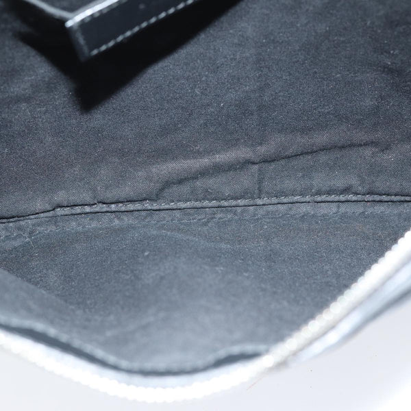 Balenciaga Clutch Bag Canvas Leather Blue Black Silver 420407 — Designer Clutch Bag