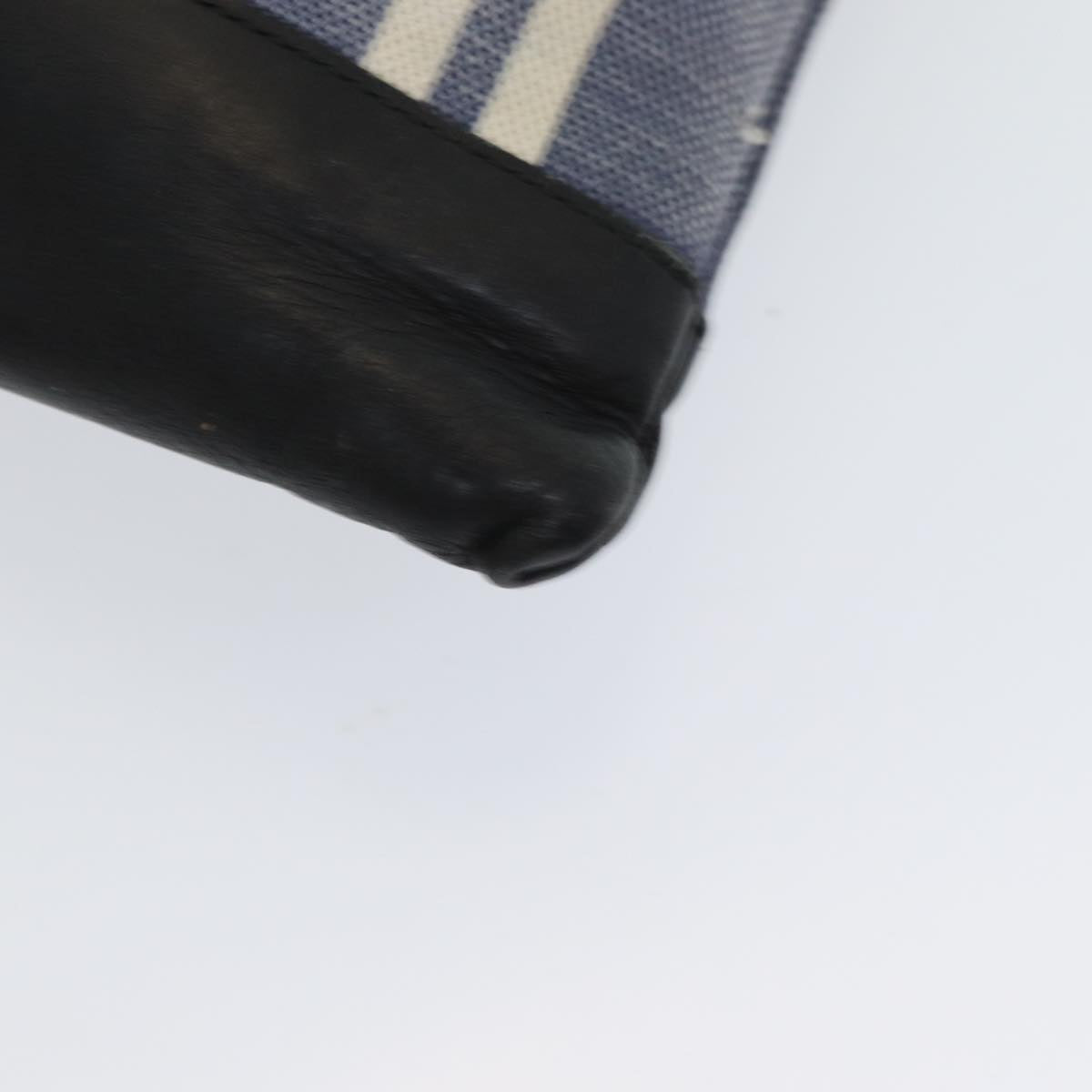 Balenciaga Clutch Bag Canvas Leather Blue Black Silver 420407 — Designer Clutch Bag