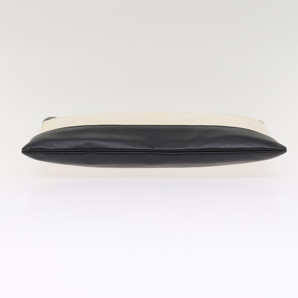 Balenciaga Clip M Clutch Bag Canvas Leather Beige Silver 373834 — Designer Clutch Bag