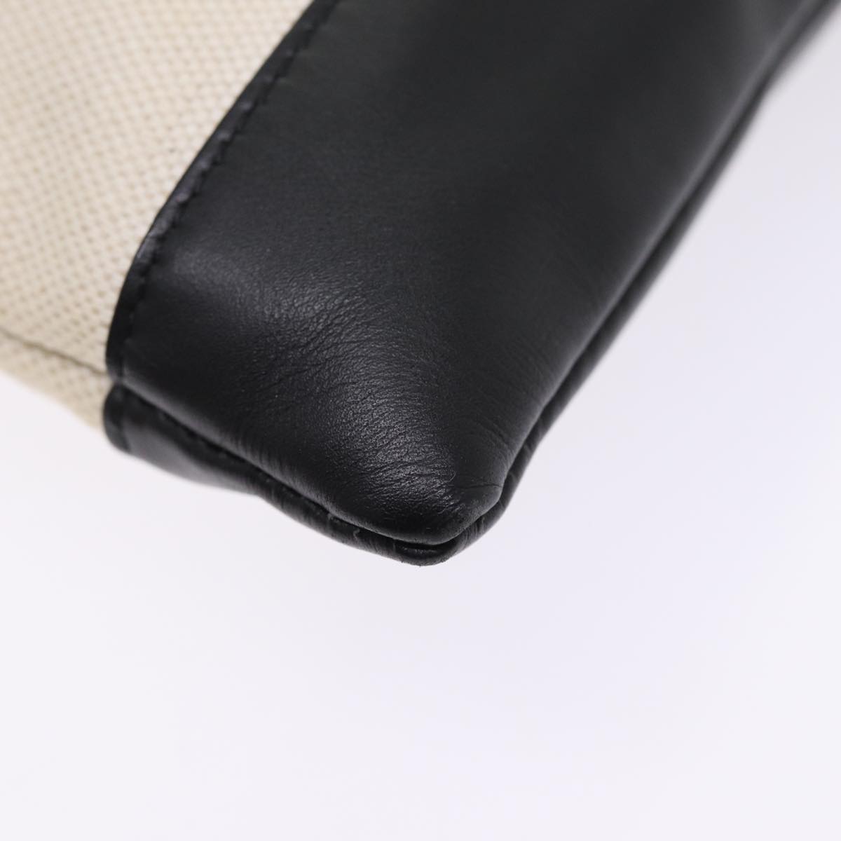Balenciaga Clip M Clutch Bag Canvas Leather Beige Silver 373834 — Designer Clutch Bag