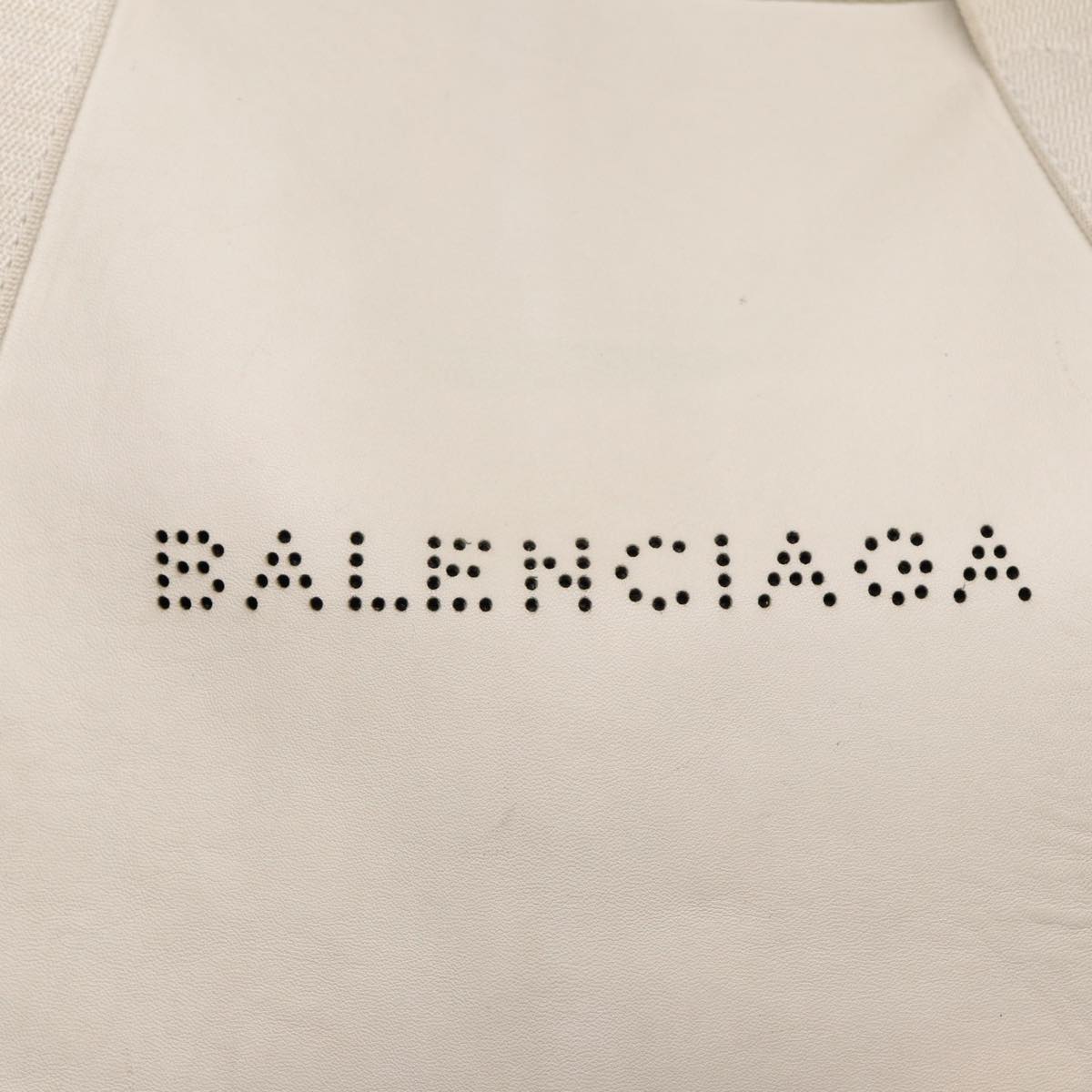 Balenciaga Navy Cabas Hand Bag Leather White Silver 339936 | Luxury Canvas Tote Bag