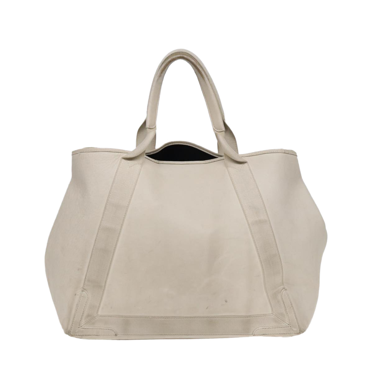 Balenciaga Navy Cabas Hand Bag Leather White Silver 339936 | Luxury Canvas Tote Bag