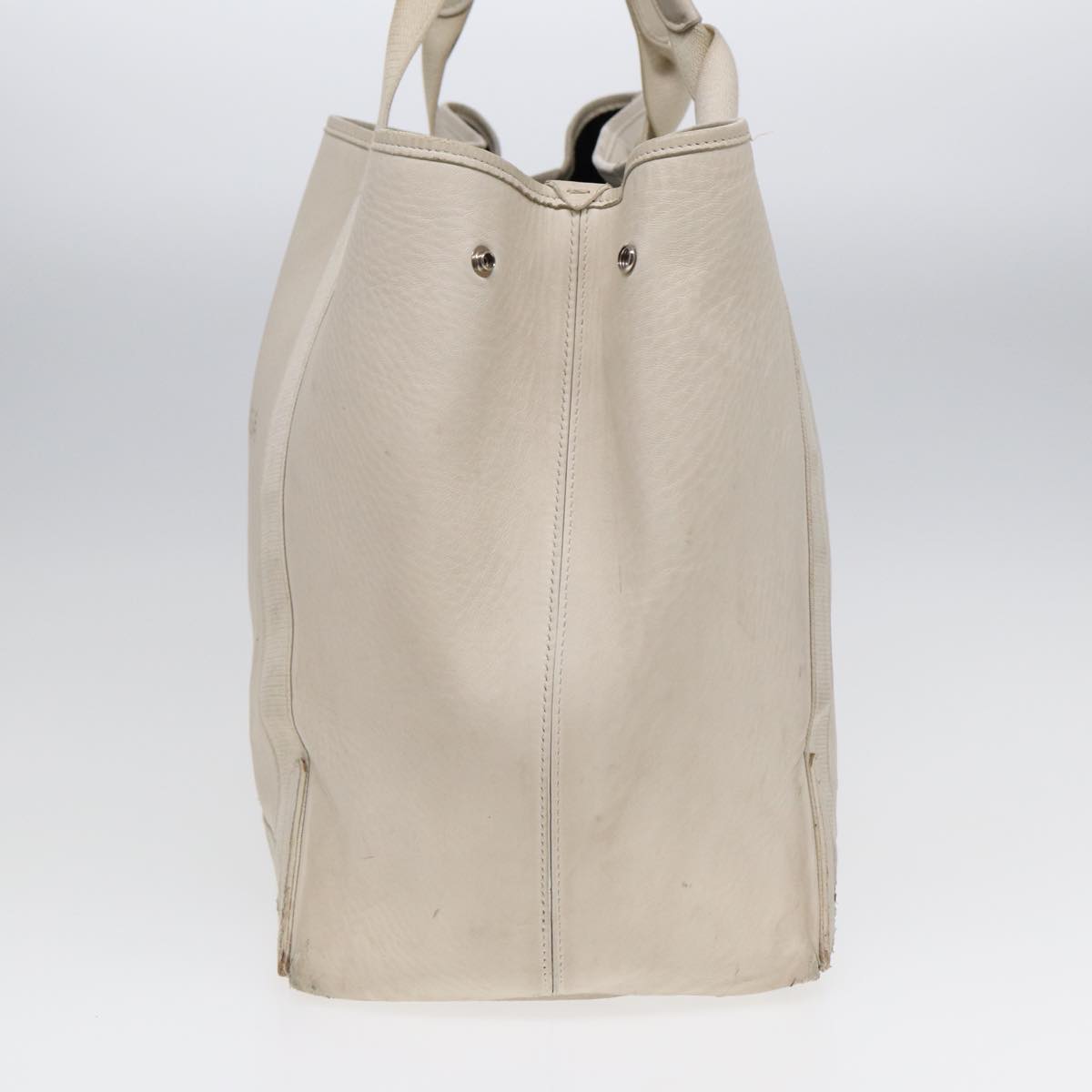 Balenciaga Navy Cabas Hand Bag Leather White Silver 339936 | Luxury Canvas Tote Bag