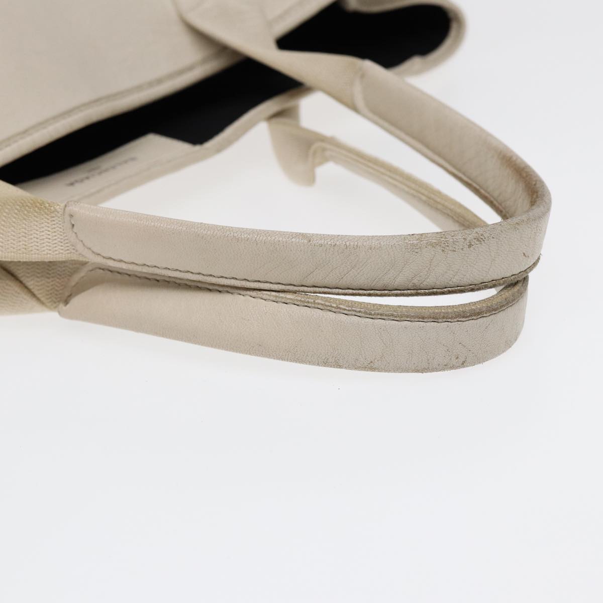 Balenciaga Navy Cabas Hand Bag Leather White Silver 339936 | Luxury Canvas Tote Bag