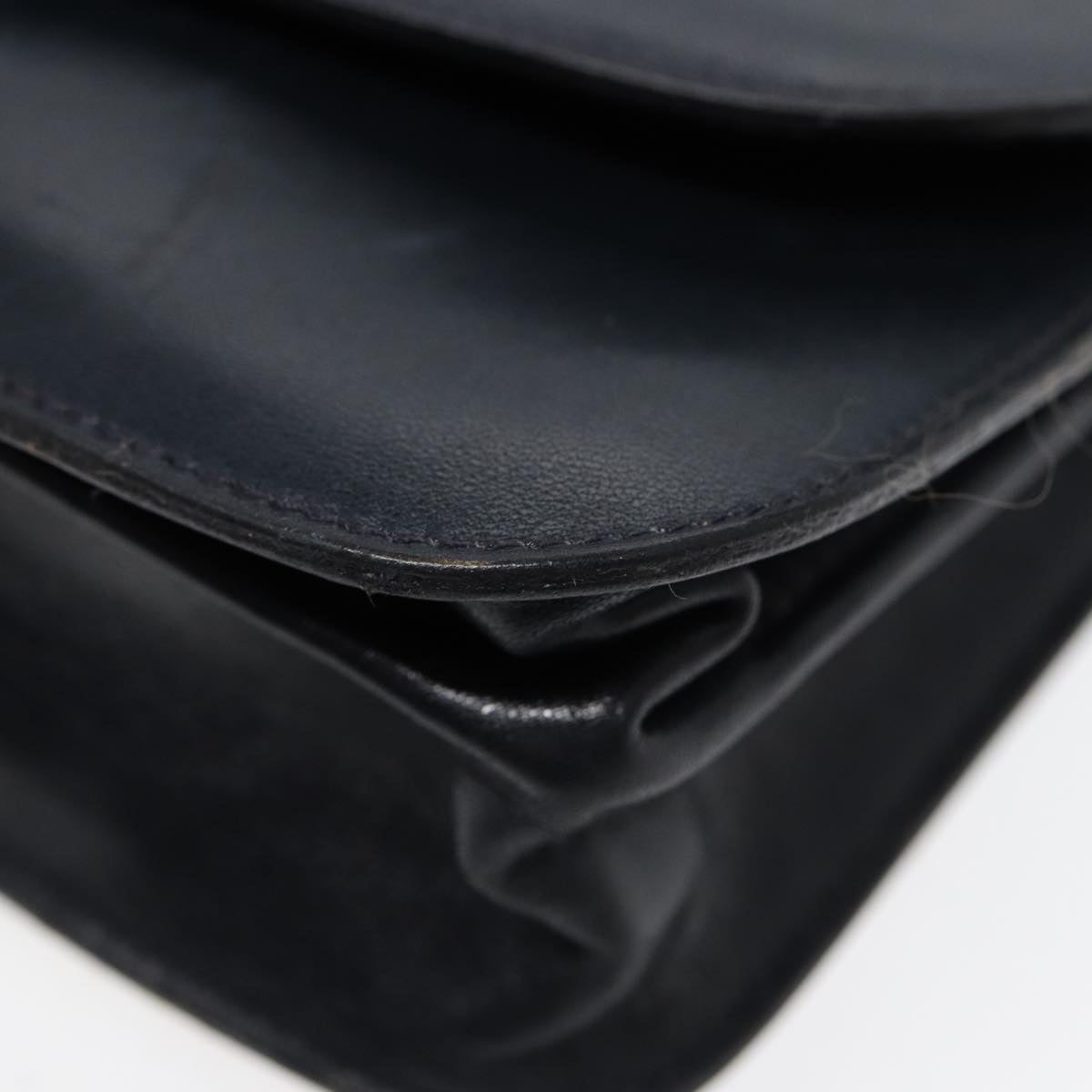 Balenciaga Shoulder Bag Leather Navy Gold — Designer Shoulder Bag
