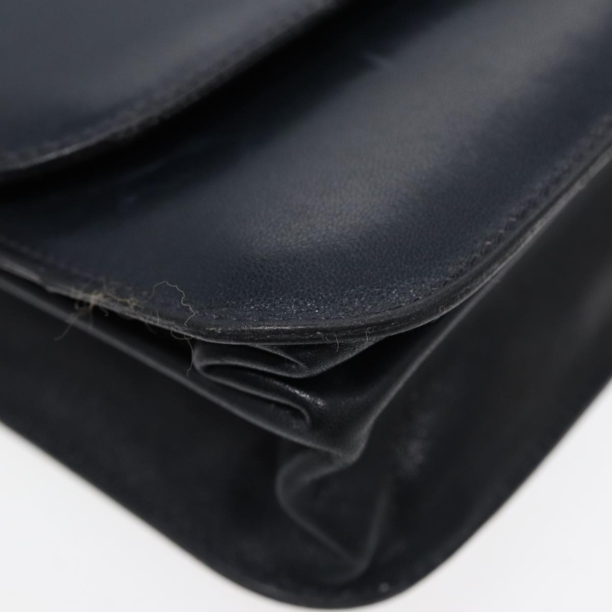 Balenciaga Shoulder Bag Leather Navy Gold — Designer Shoulder Bag