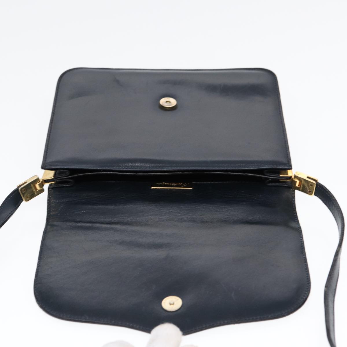 Balenciaga Shoulder Bag Leather Navy Gold — Designer Shoulder Bag