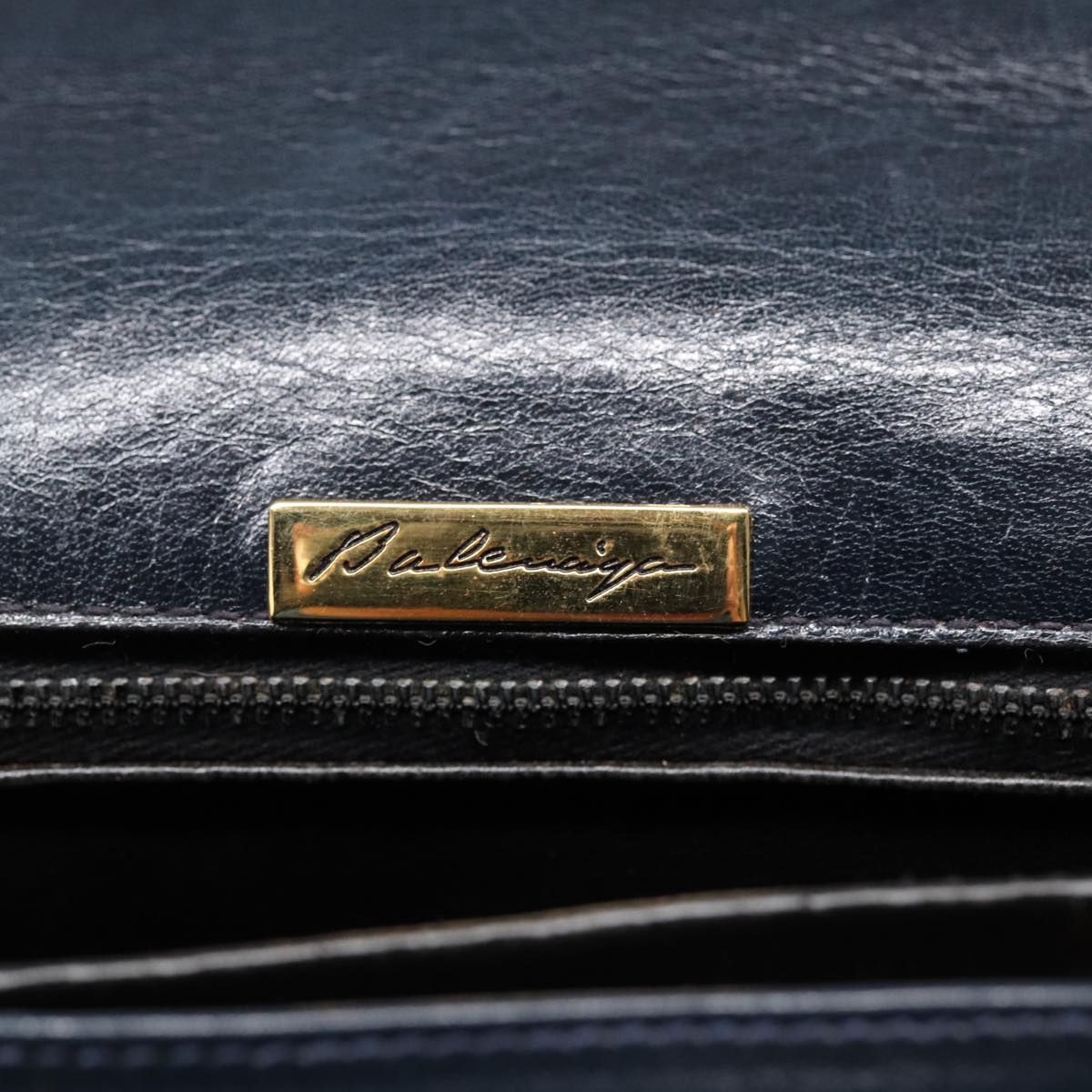 Balenciaga Shoulder Bag Leather Navy Gold — Designer Shoulder Bag