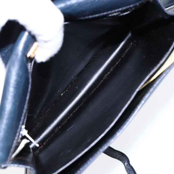 Balenciaga Shoulder Bag Leather Navy Gold — Designer Shoulder Bag
