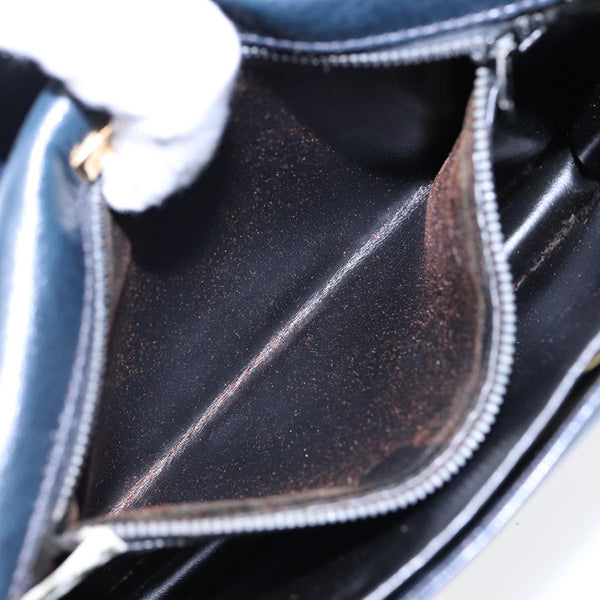 Balenciaga Shoulder Bag Leather Navy Gold — Designer Shoulder Bag