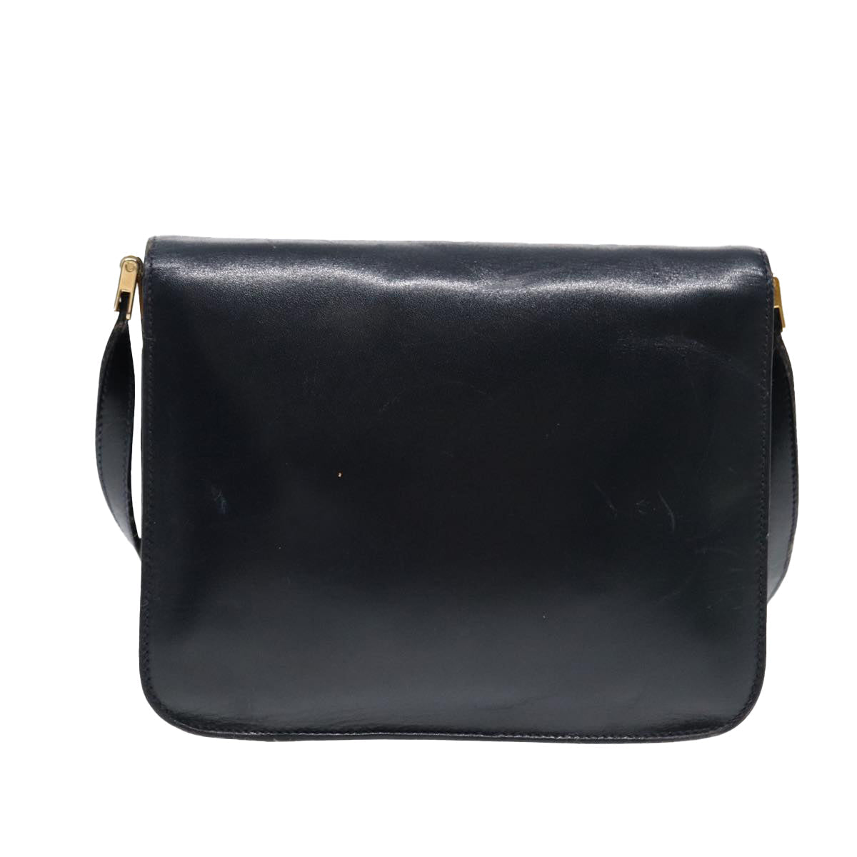Balenciaga Shoulder Bag Leather Navy Gold — Designer Shoulder Bag
