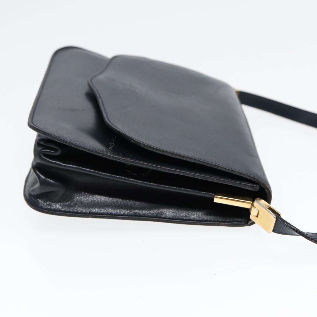 Balenciaga Shoulder Bag Leather Navy Gold — Designer Shoulder Bag