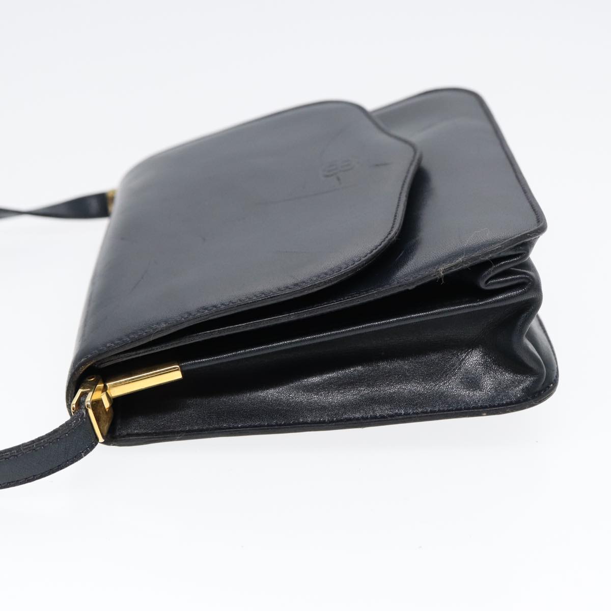 Balenciaga Shoulder Bag Leather Navy Gold — Designer Shoulder Bag