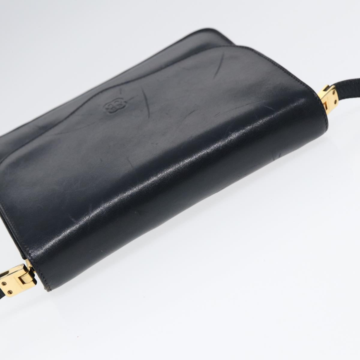 Balenciaga Shoulder Bag Leather Navy Gold — Designer Shoulder Bag