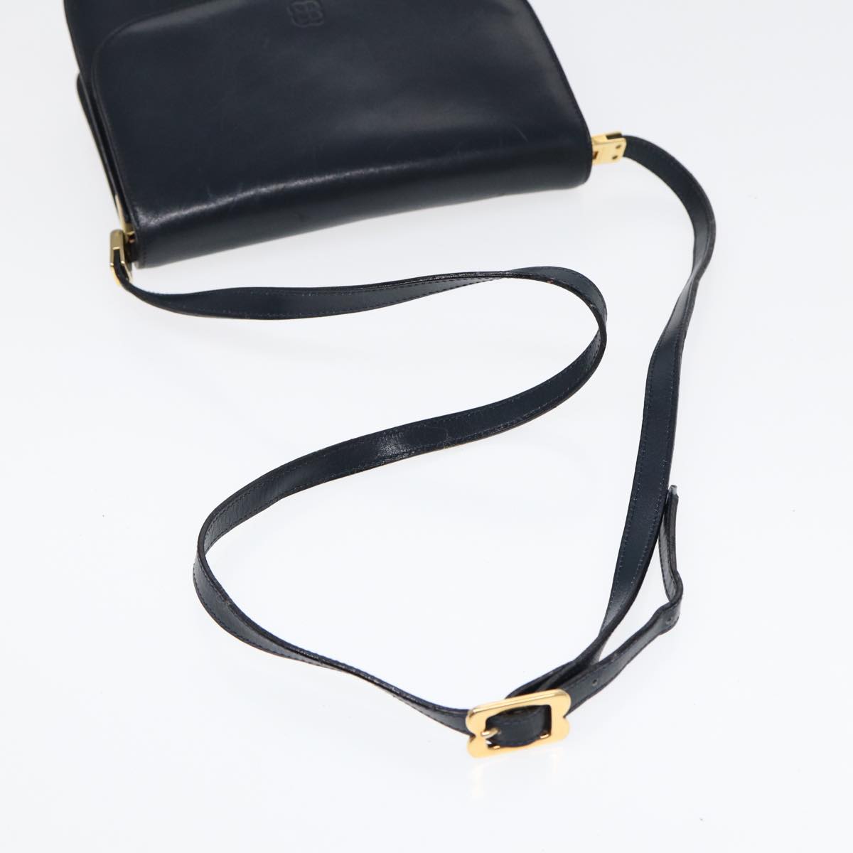 Balenciaga Shoulder Bag Leather Navy Gold — Designer Shoulder Bag